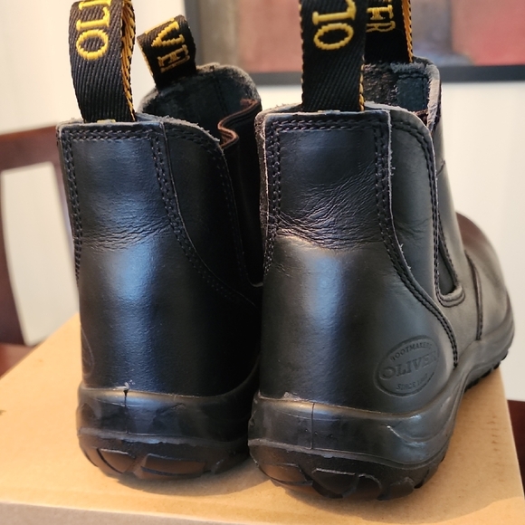 Oliver Black Leather Chelsea Work Boots Slip-On Safety Style Durable main image 5